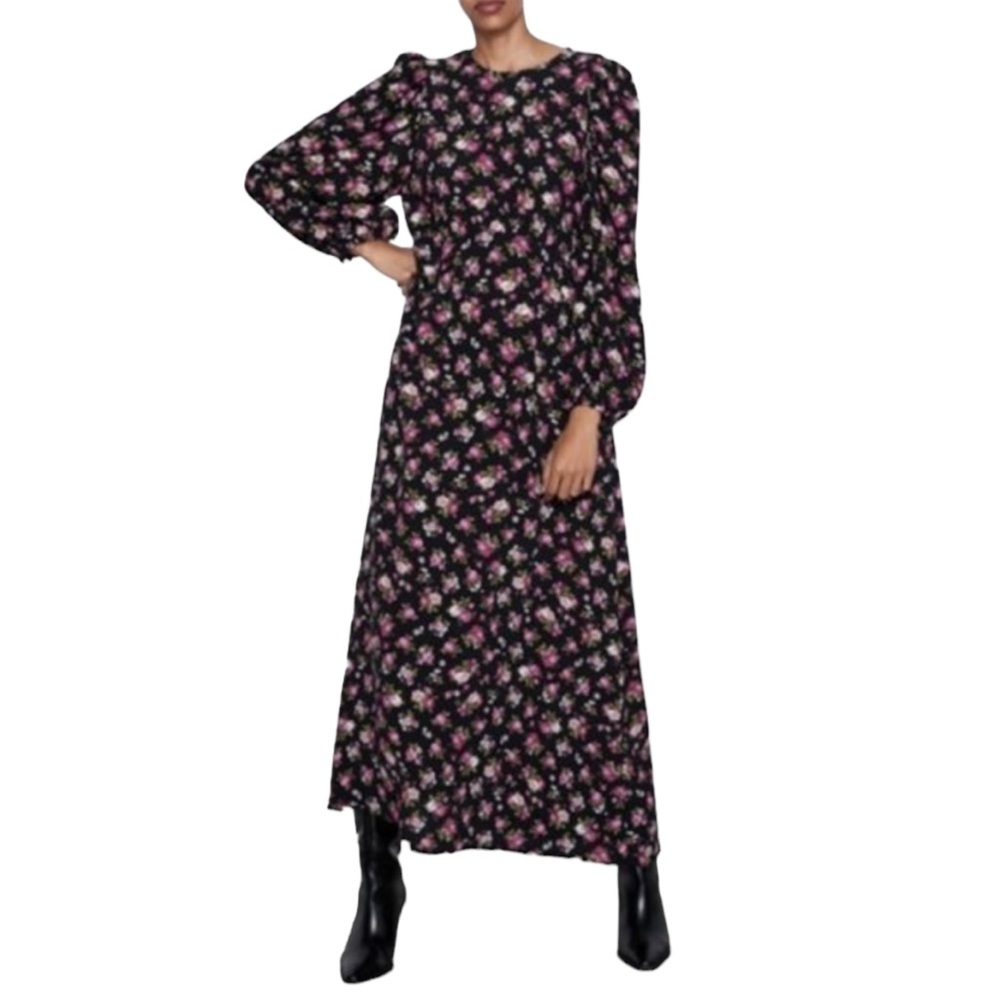Zara Floral Print Dress Sz M